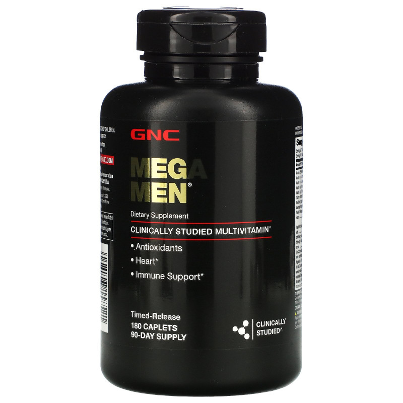 GNC Mega Men, Clinically Studied Multivitamin, 180 Caplets