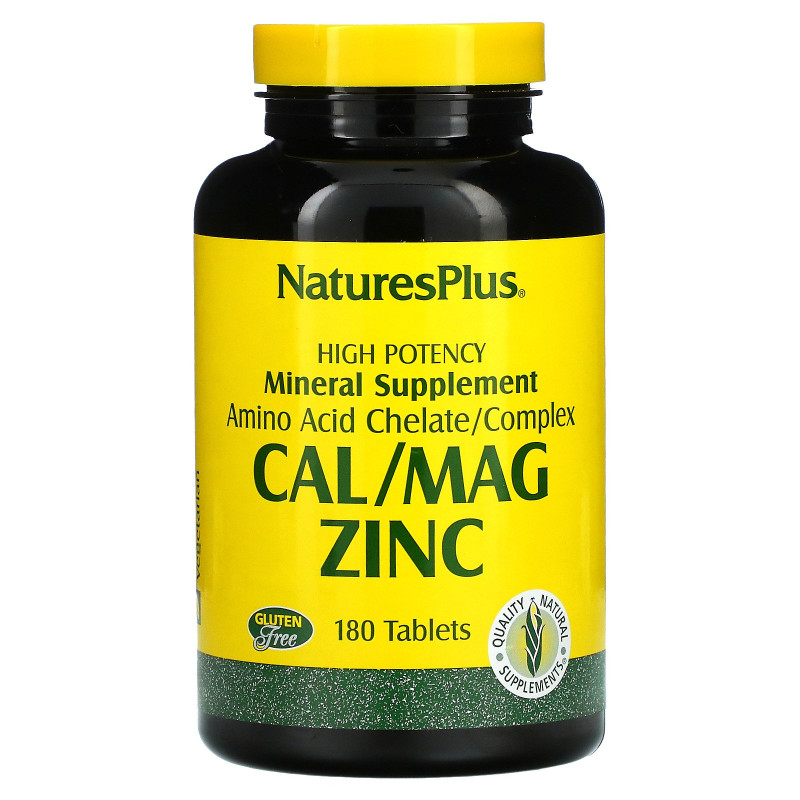 Nature's Plus, Кальций, магний и цинк, 180 таблеток