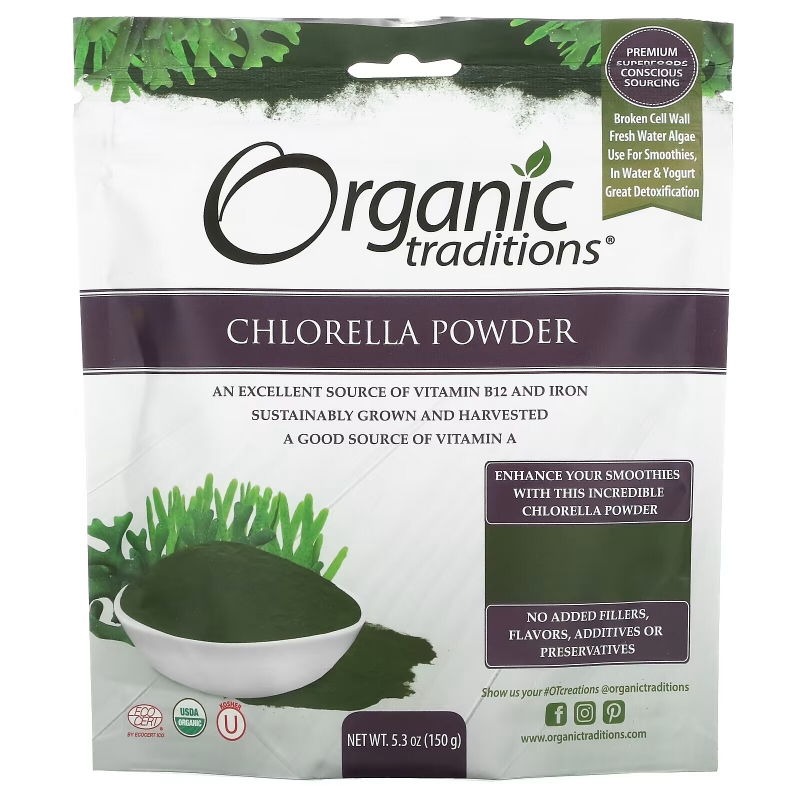 Organic Traditions, Chlorella Powder, 5.3 oz (150 g)