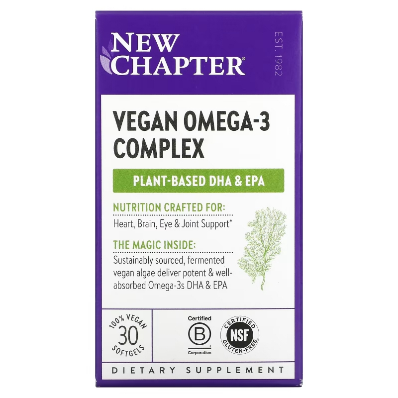 New Chapter, Vegan Omega-3 Complex, 30 Vegan Softgels