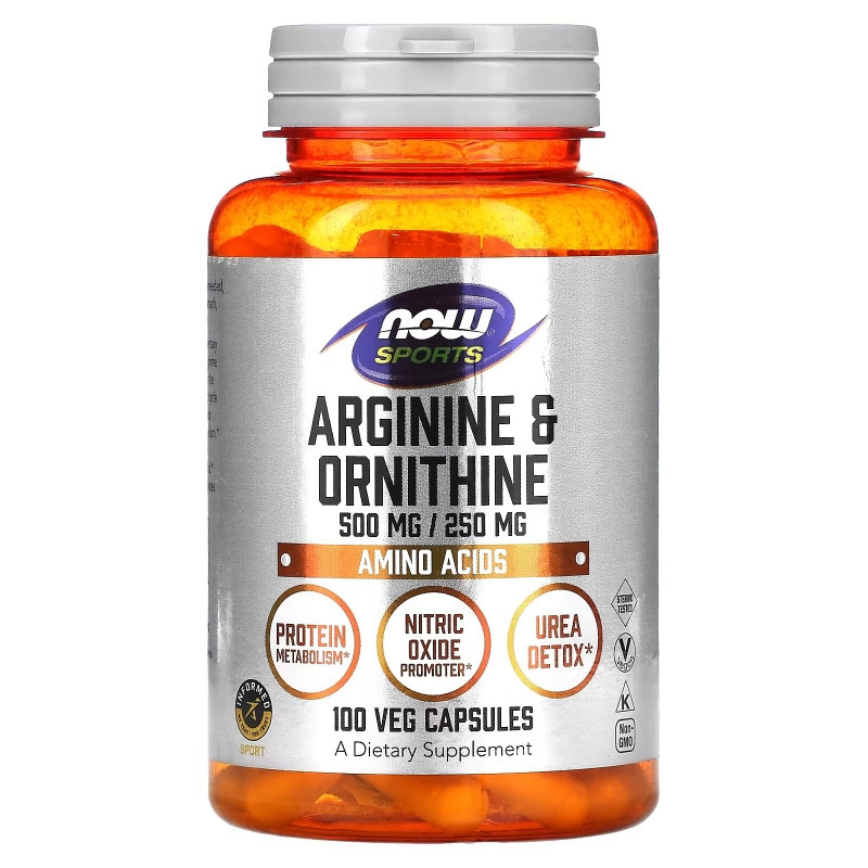 NOW Foods, Sports, Arginine & Ornithine, 100 Veg Capsules