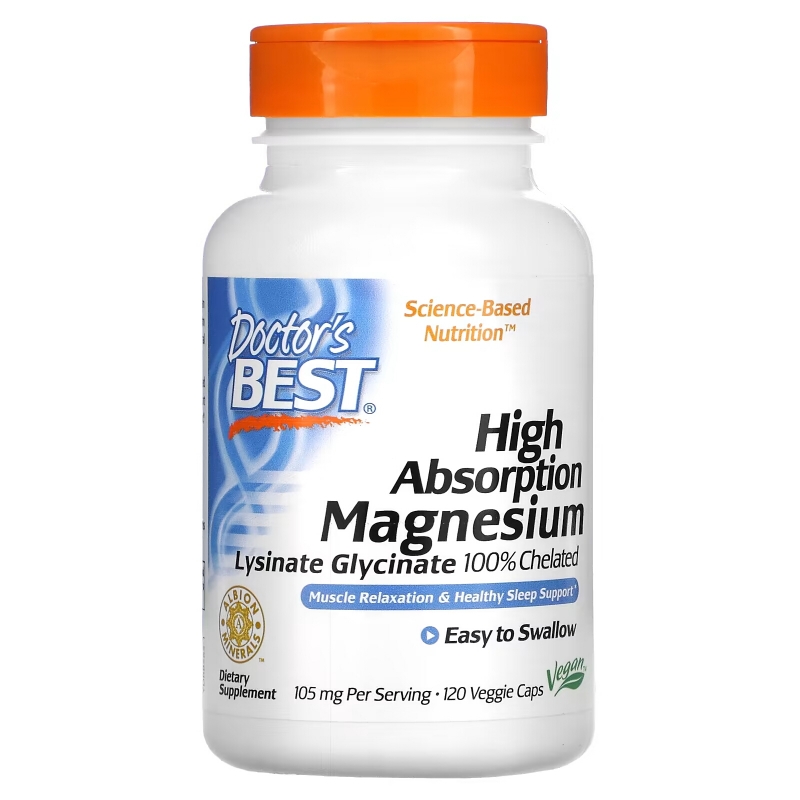 Doctor's Best, High Absorption Magnesium, 52.5 mg, 120 Veggie Caps