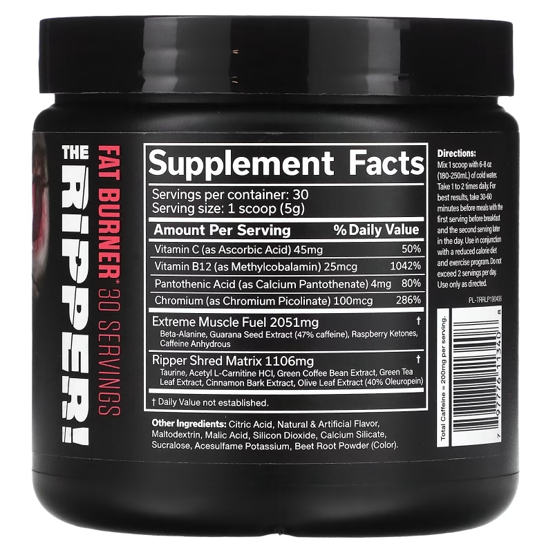 JNX Sports, The Ripper, Fat Burner, Raspberry Lemonade, 5.3 oz (150 g)