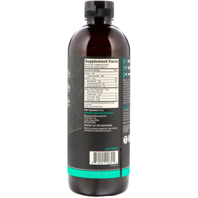 Onnit, MCT Oil, Unflavored, 24 fl oz (709 ml)