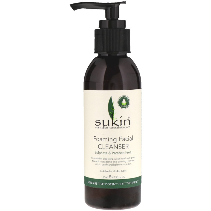 Sukin, Foaming Facial Cleanser, 4.23 fl oz (125 ml)